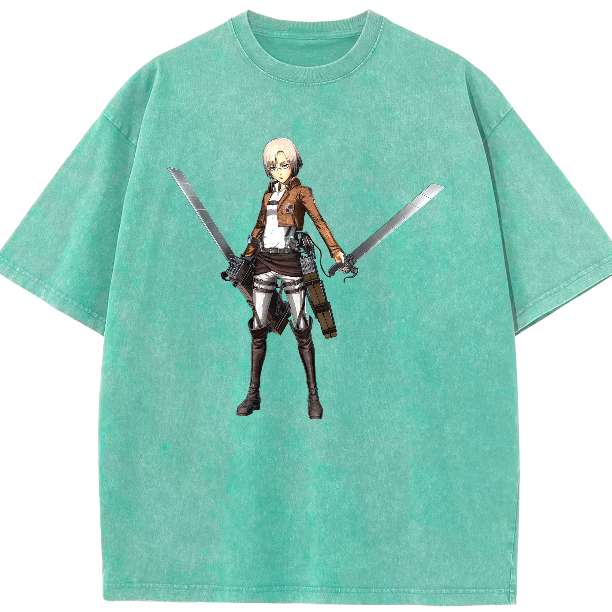 （画像用）  綿100% ヴィンテージ風 半袖Tシャツ（フロントプリント）
